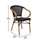 Flash Furniture Marseille French Bistro Stacking Chair w/Arms, Black Textilene and Bamboo Print Aluminum Frame, 4PK 4-SDA-ADS642108-BK-NAT-GG - alternate 7